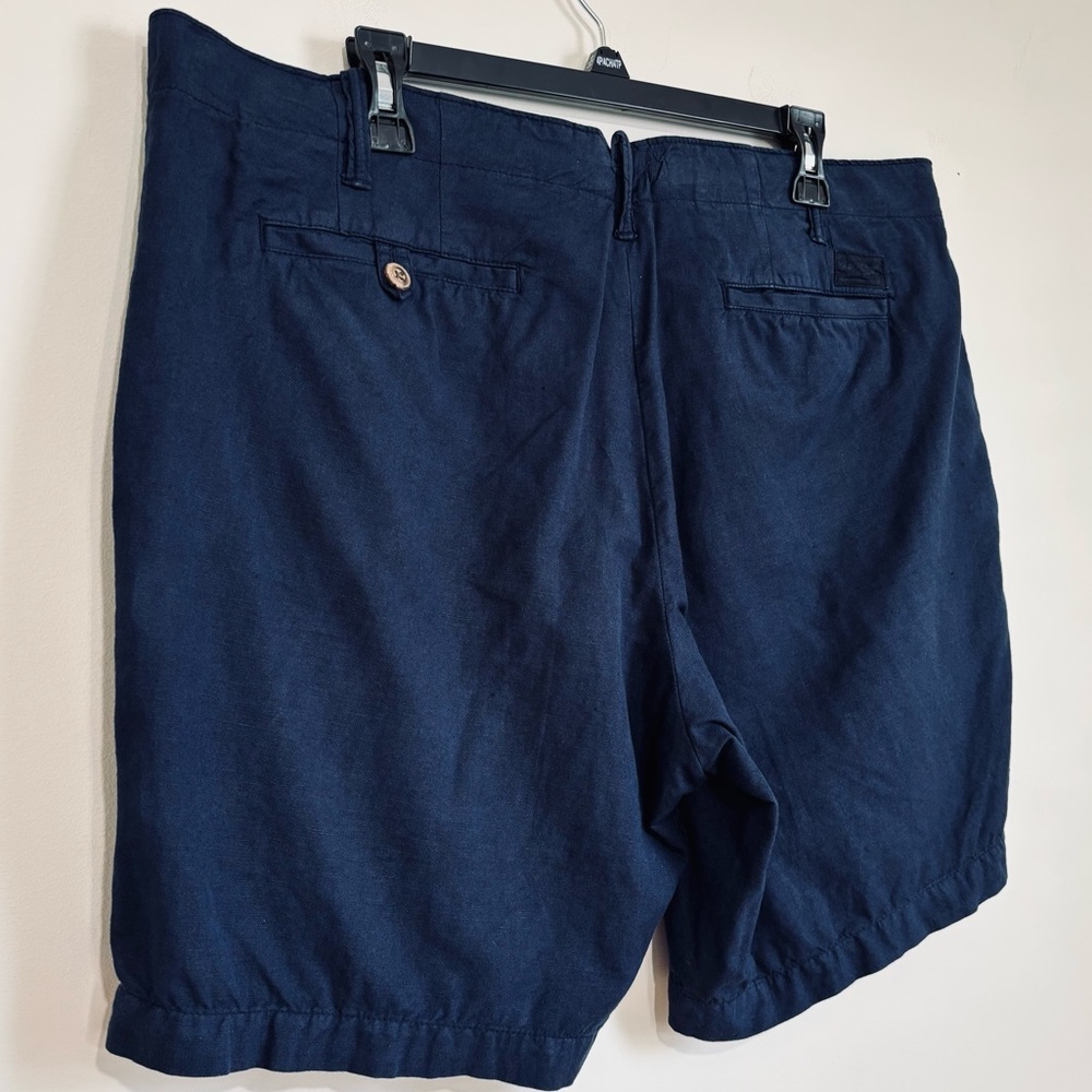 Polo Ralph Lauren Men’s 38 Mid Rise Straight Fit Navy Blue Linen Cotton Shorts - Picture 5 of 16